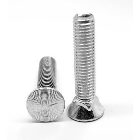 3/8 inch-16 x 3 inch Coarse Thread Grade 5 Plow Bolt Flat Head Medium Carbon Steel Zinc Plated Pk 100 E1756