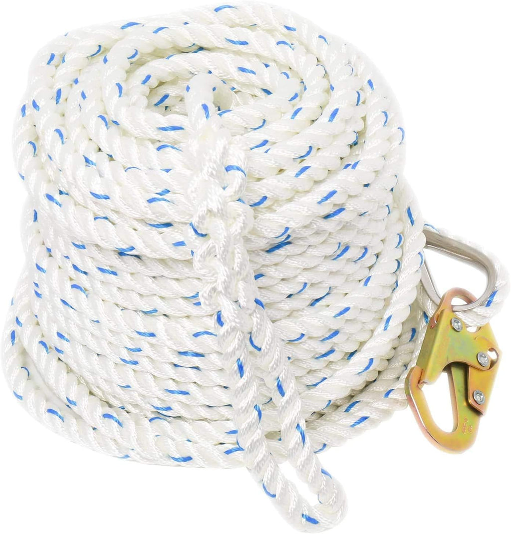 5/8 Inch 100ft Fall Protection Vertical Lifeline Rope with Snap Hook E388517