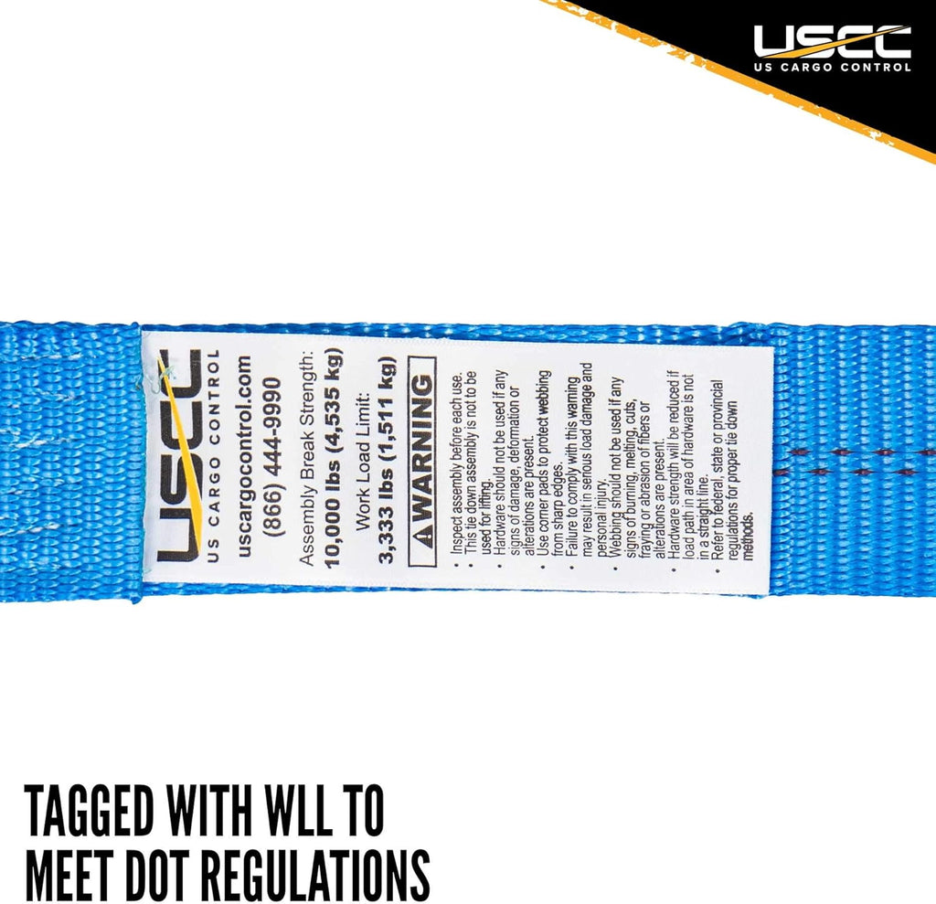 2 Inch x 20 Foot Blue Ratchet Strap 4 Pack U740977