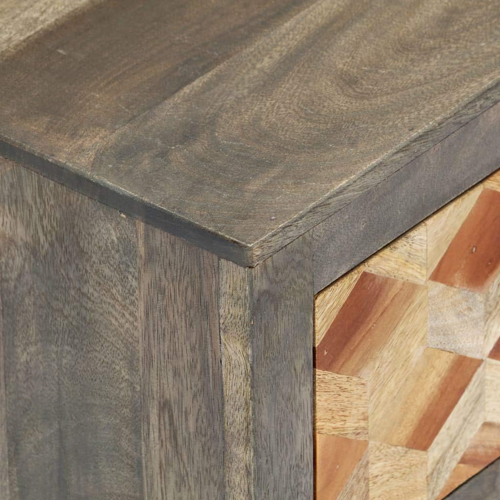 Gray Solid Mango Wood Bedside Cabinet J97472