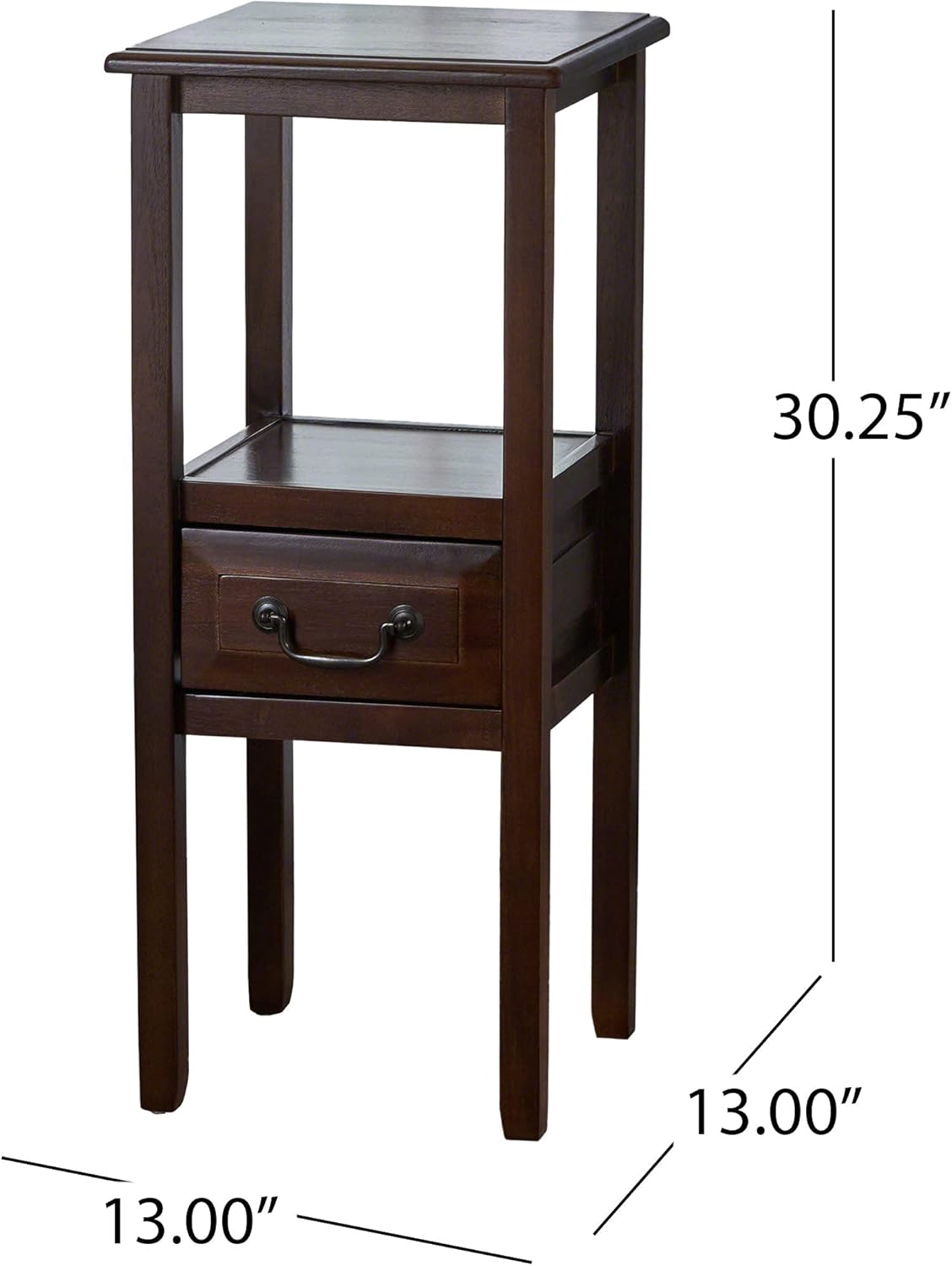 Brown Mahogany Acacia Wood Accent Table, Pack of 2 Q826