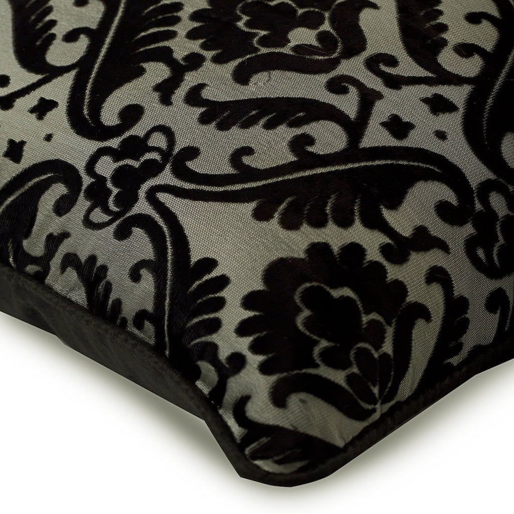 18x18 inch Black & Grey Burnout Velvet Throw Pillow Cover O7385