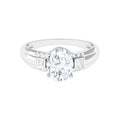 925 Sterling Silver Oval Zircon Engagement Ring W534