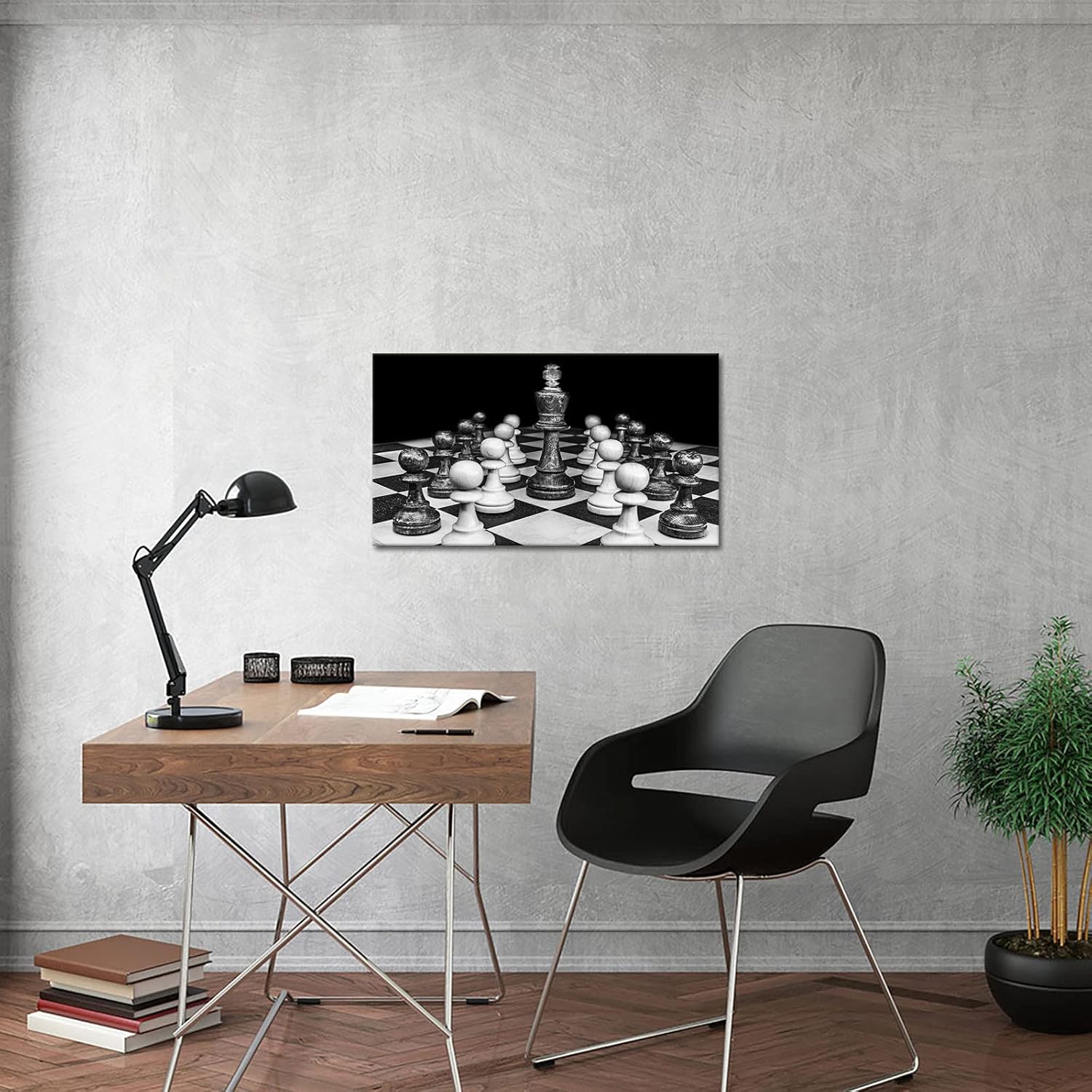 Black and White Chess Canvas Wall Art 20x36inch L450610