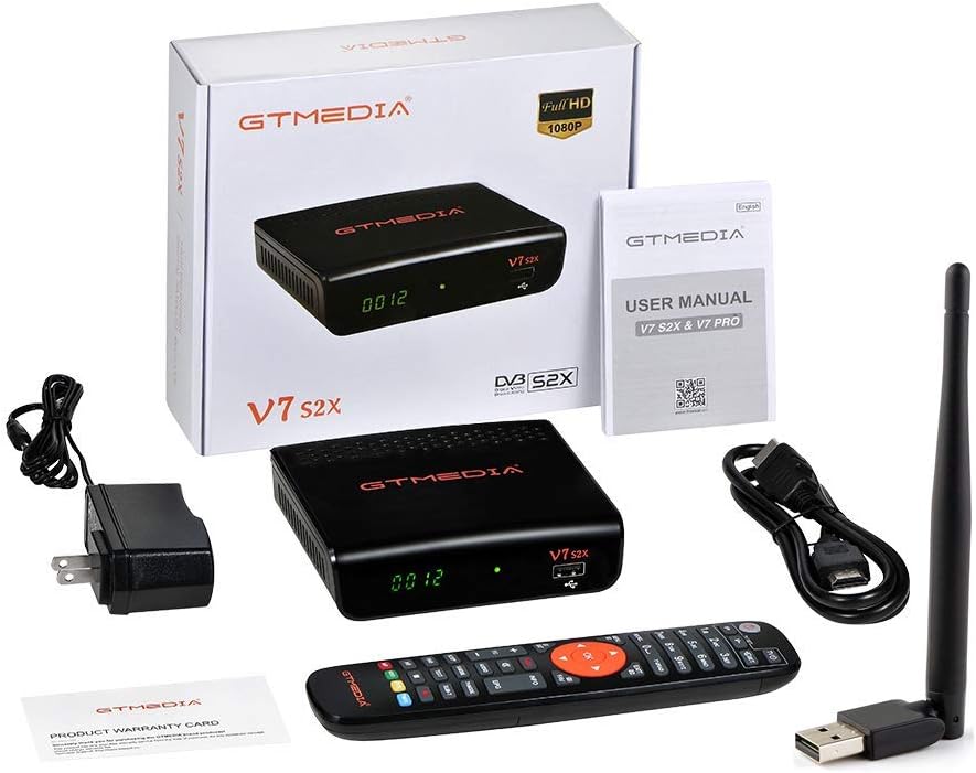 V7S2X HD 1080P FTA DVB-S2X H.265 HEVC 8bit Digital Satellite TV Receiver Pack of 2 B905