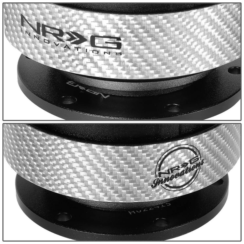 Steering Wheel Quick Release Adapter Black Silver Carbon Fiber T937007