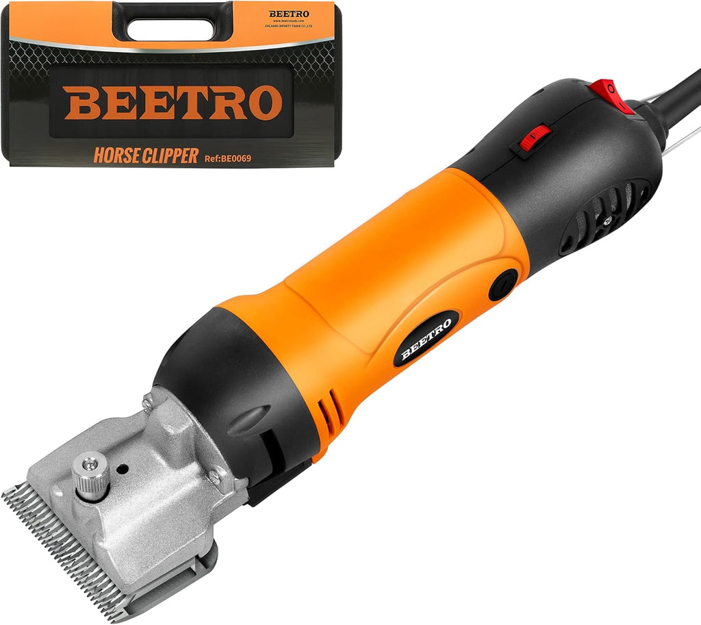 Horse Clipper Electric Animal Grooming Kit with A Pair of Gloves, 500W Horse Shears K62397