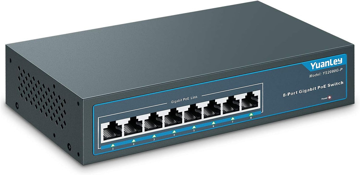 8 Port Gigabit PoE Switch, 120W, Metal, Pack of 2 H847945