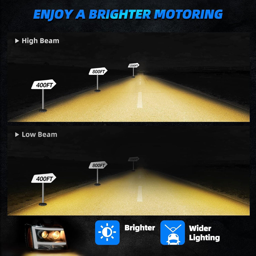 LED DRL Projector Headlight Assembly Black Housing D4825