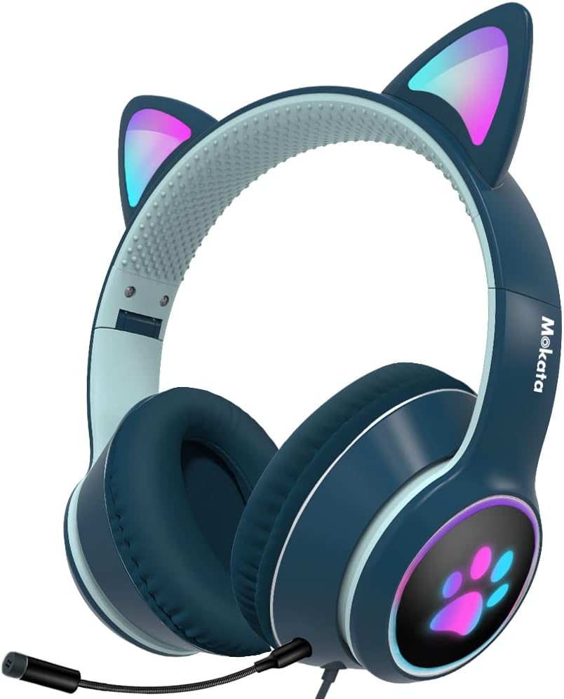 Navy Blue Wired Over Ear Gaming Headset with Microphone R419