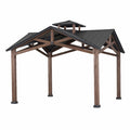 12.5 ft. x 12.5 ft. Cedar Framed Gazebo with Steel Hardtop Roof H542393