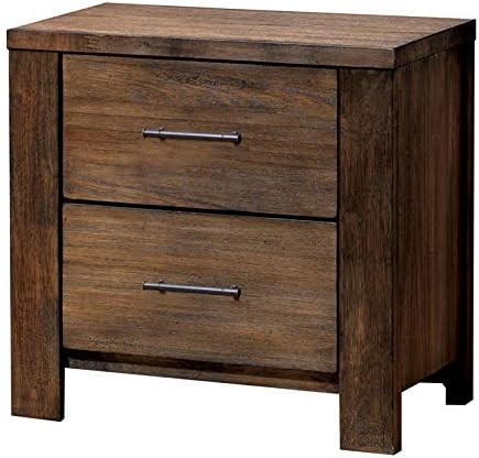 Antique Oak Solid Wood 2-Drawer Nightstand E59257