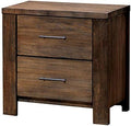 Antique Oak Solid Wood 2-Drawer Nightstand E59257