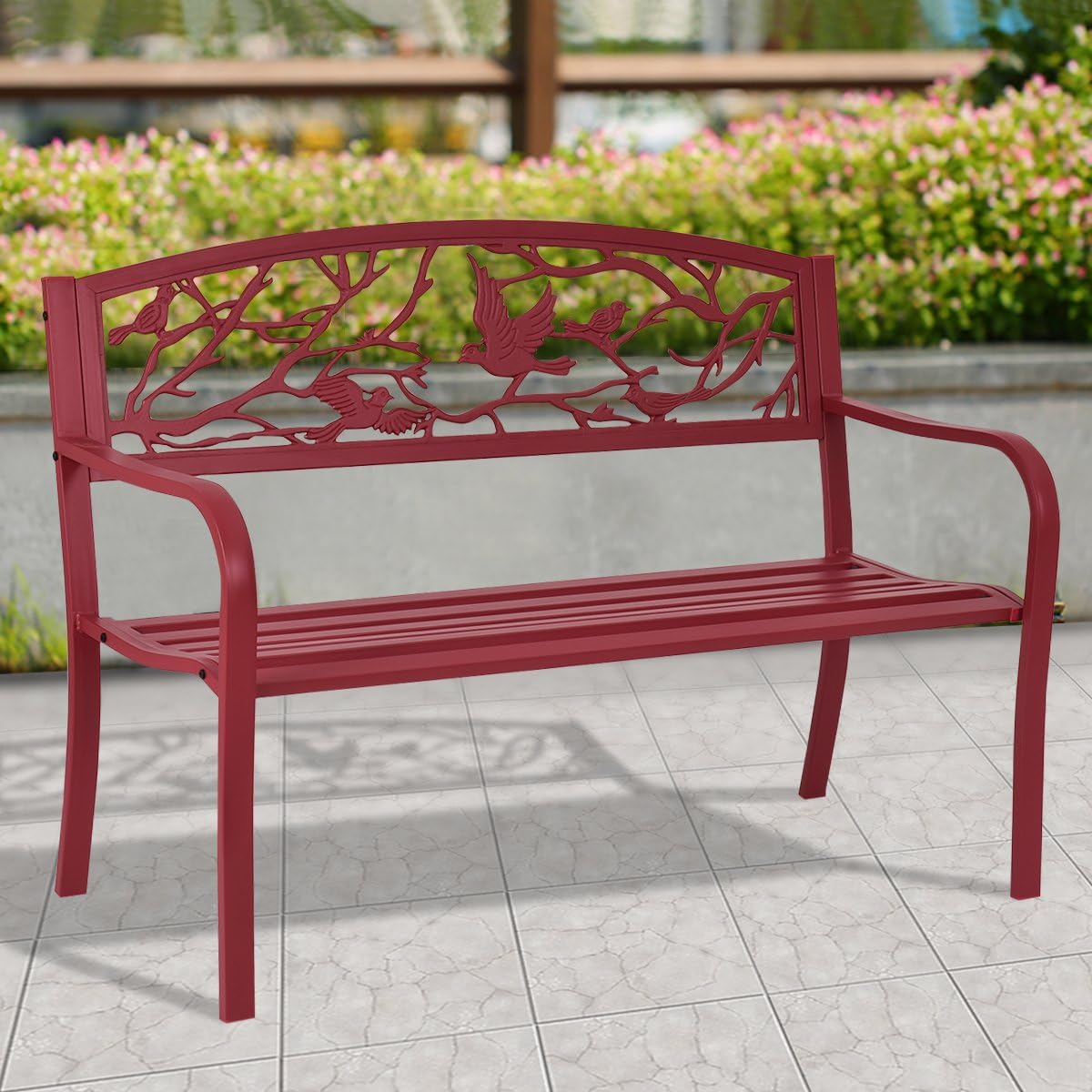 Red Cast Iron Porch Chair A160