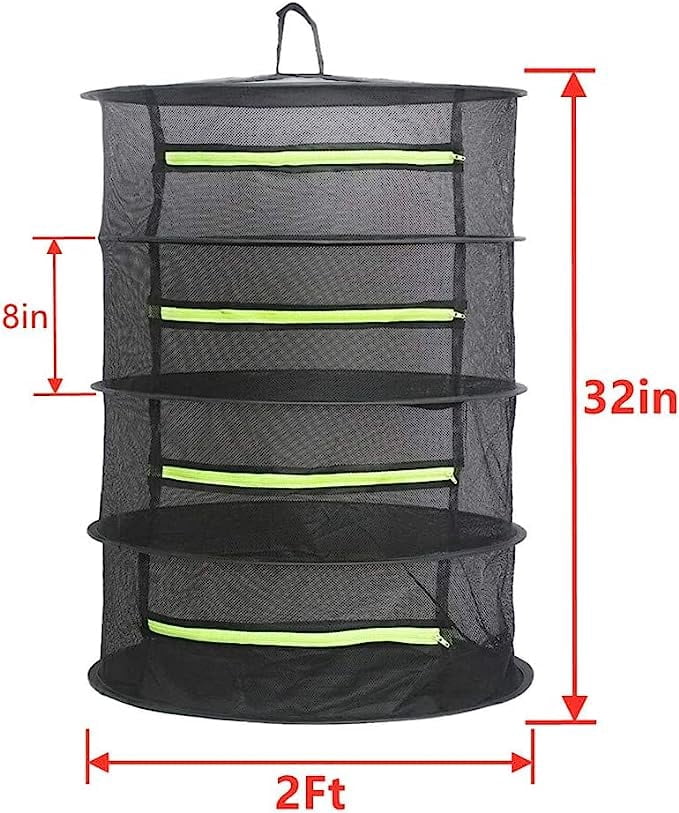 4-Layer Folding Nylon Mesh Drying Rack with Carrying Bag G96982