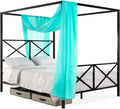 White Queen Size Metal Canopy Bed S684727