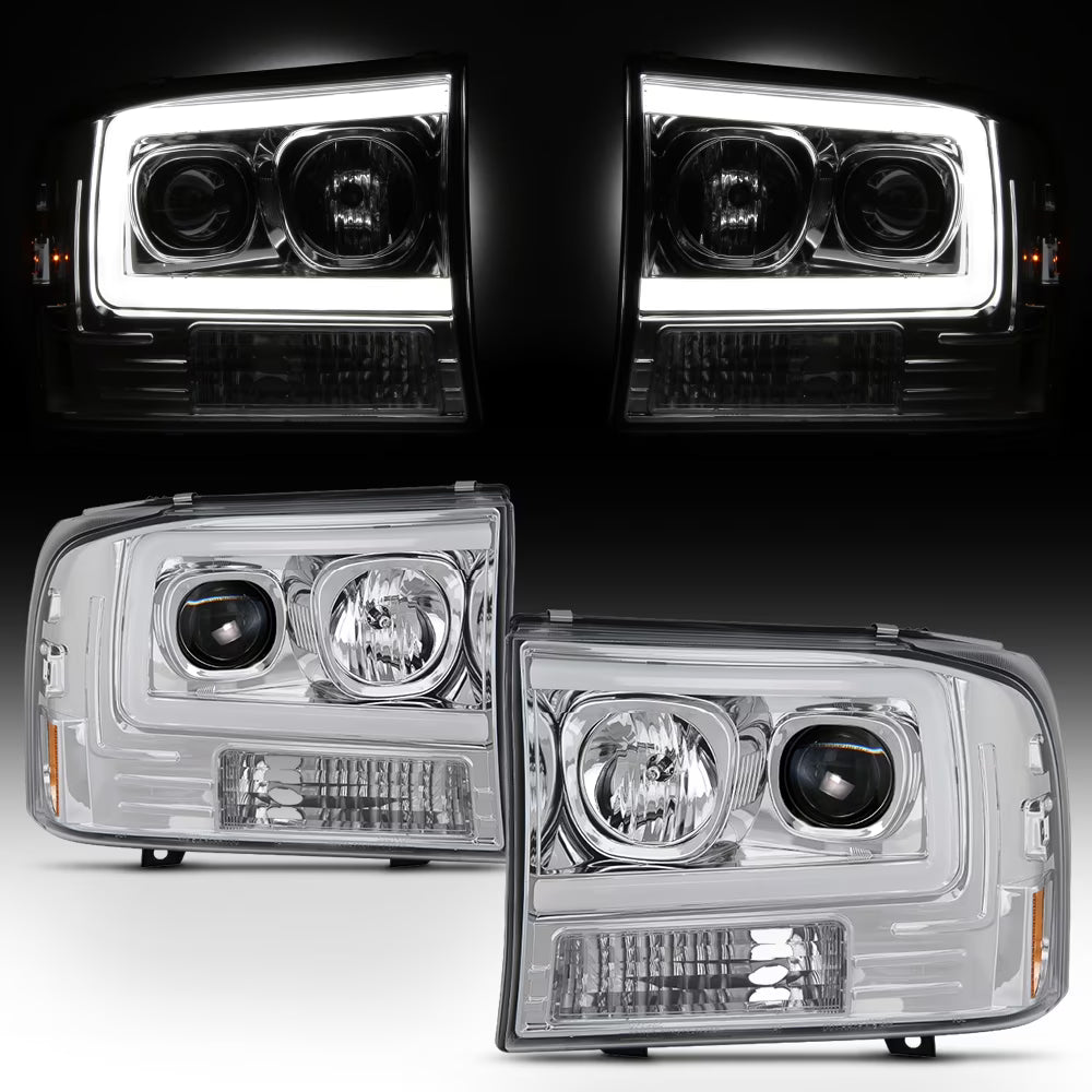 LED Tube Bar Projector Headlights Driver and Passenger Side P94215