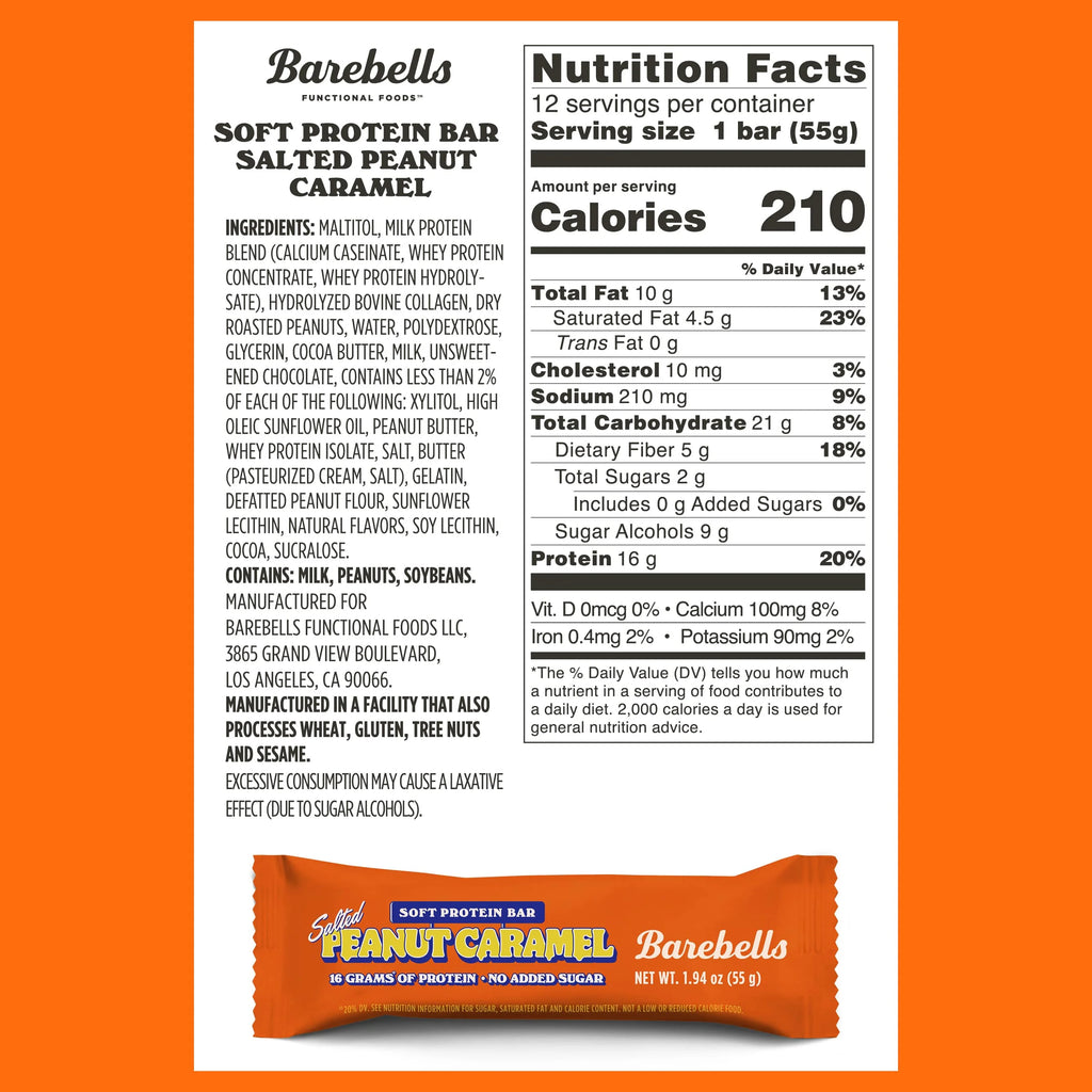 Salted Peanut Caramel Protein Bars, 12 Count, 1.9oz O1174