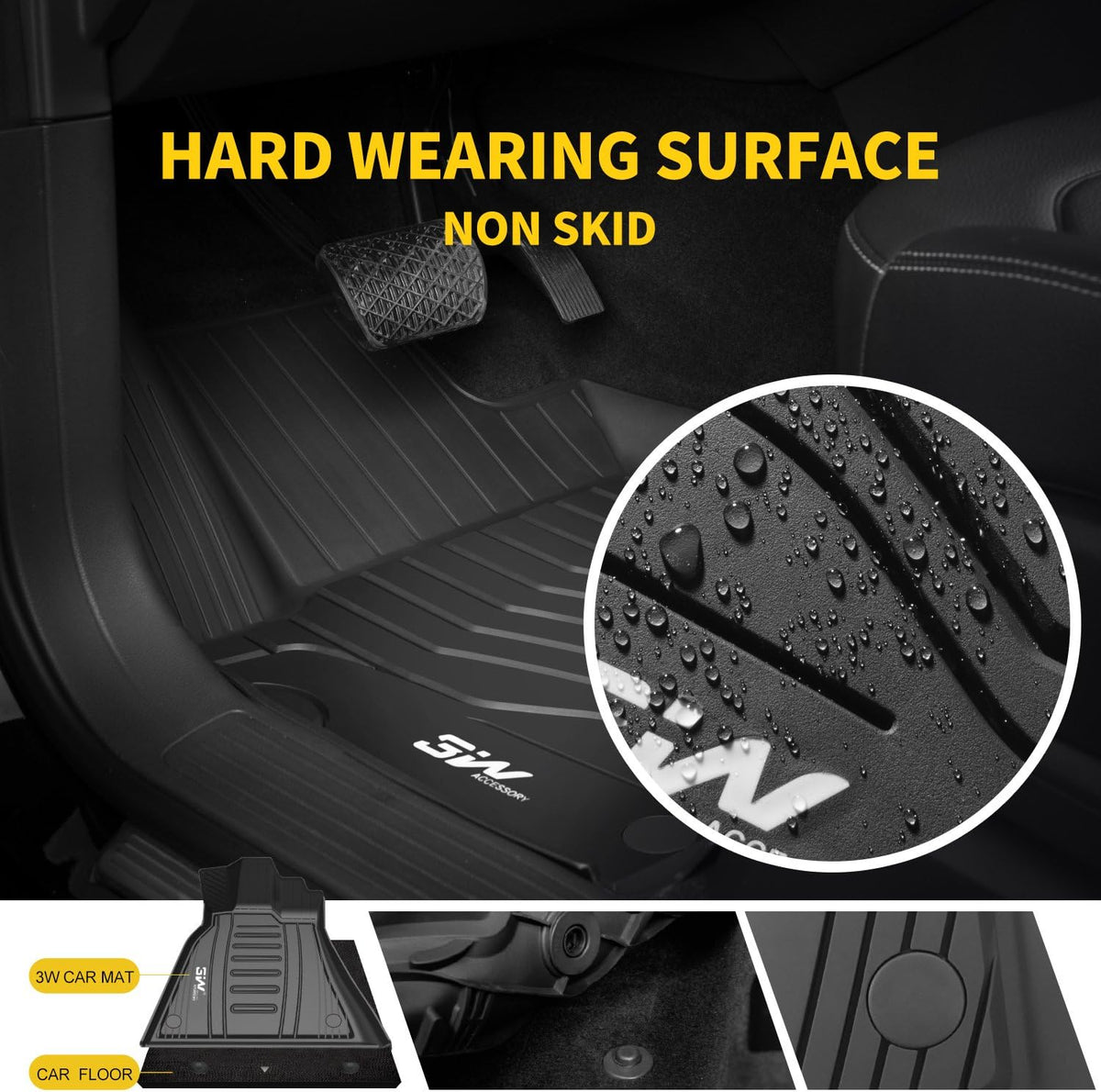 Black Pack of 2 Heavy Duty Trunk Liner for Jeep Cherokee E844833