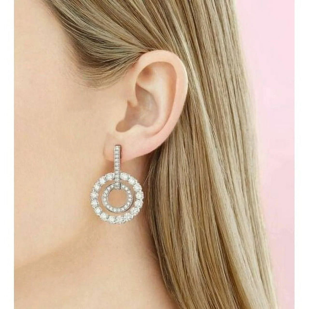14K White Gold Lab Grown Diamond Drop Earring I687