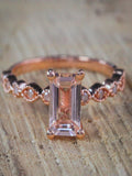 1.25 Carat Peach Pink Morganite and Diamond Engagement Ring in 10k Rose Gold C370187