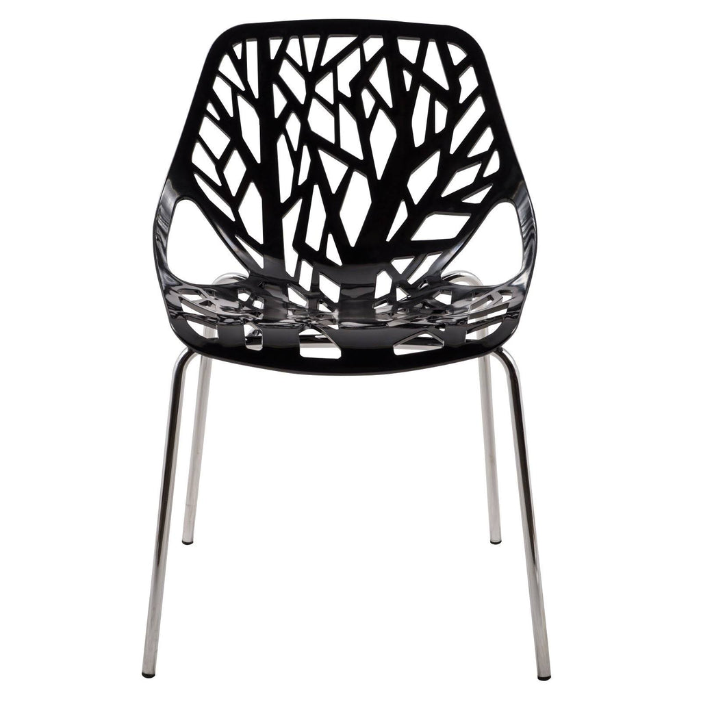Green Set of 4 Dining Chair with Chromed Legs D194