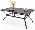 Black 60" x 38" Rectangular Patio Dining Table F7268