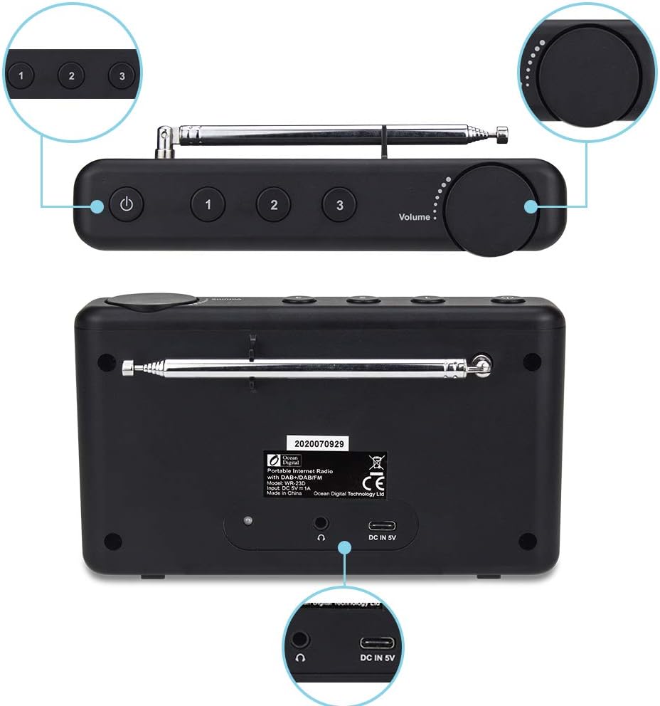 Pack of 2 Portable Wi-Fi Internet Radio with Bluetooth Y29795