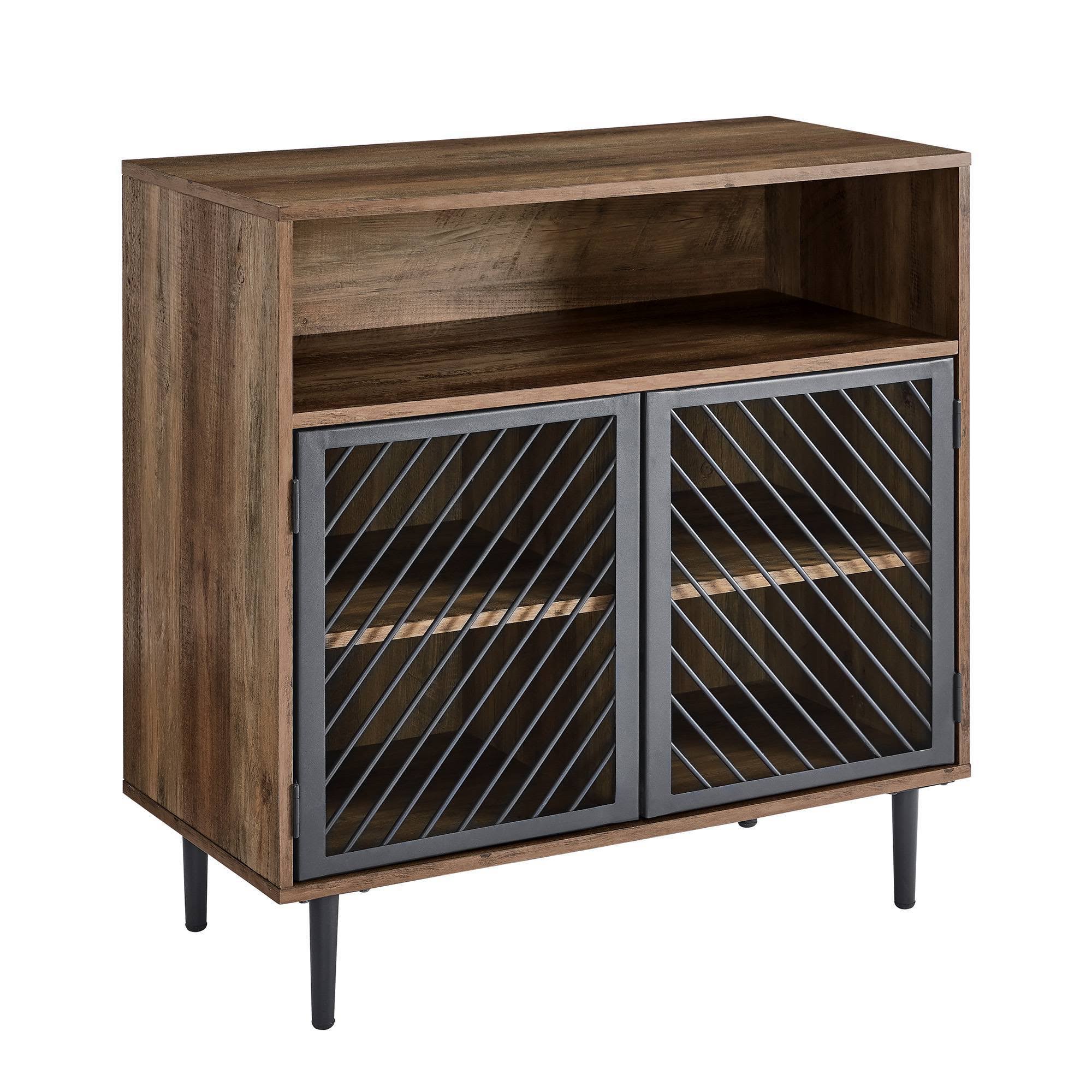 Industrial Modern Metal Door Accent Cabinet Brown T609