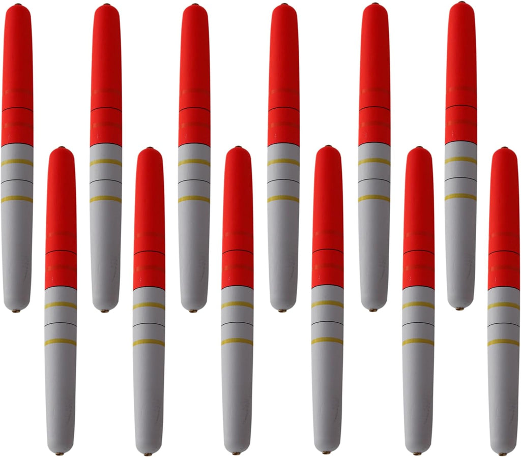 Red & White Balsa Wood Fishing Floats (12-Pack) V98338