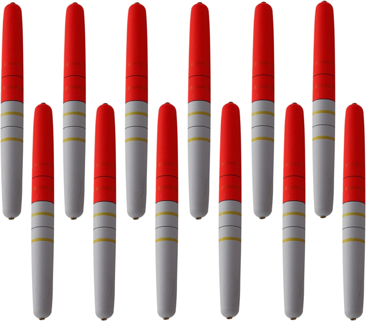 Red & White Balsa Wood Fishing Floats (12-Pack) V98338