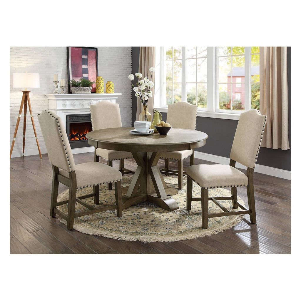 Set of 2 Fabric Dining Chair Light Oak P947863