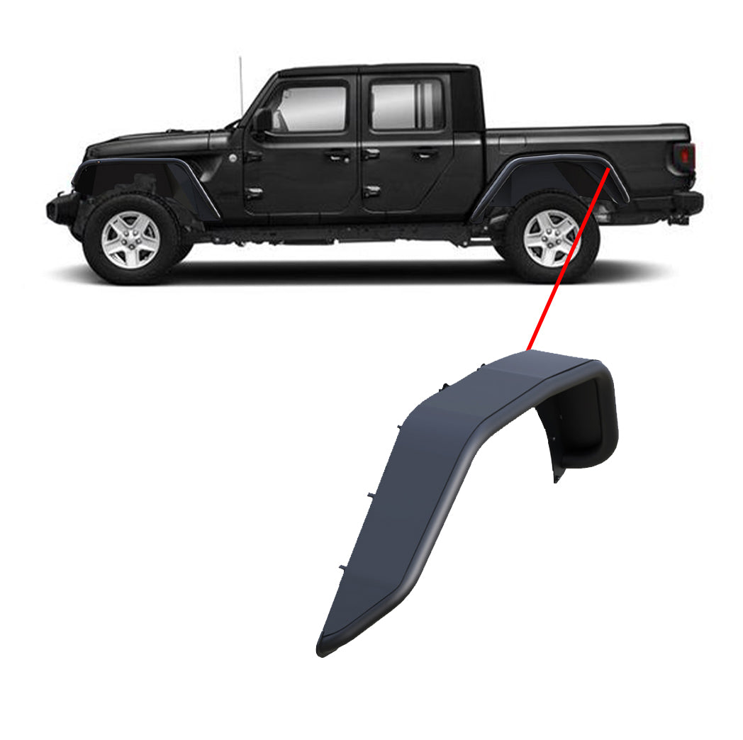 Matte Black Steel Tubular Rear Fender Flares J9165