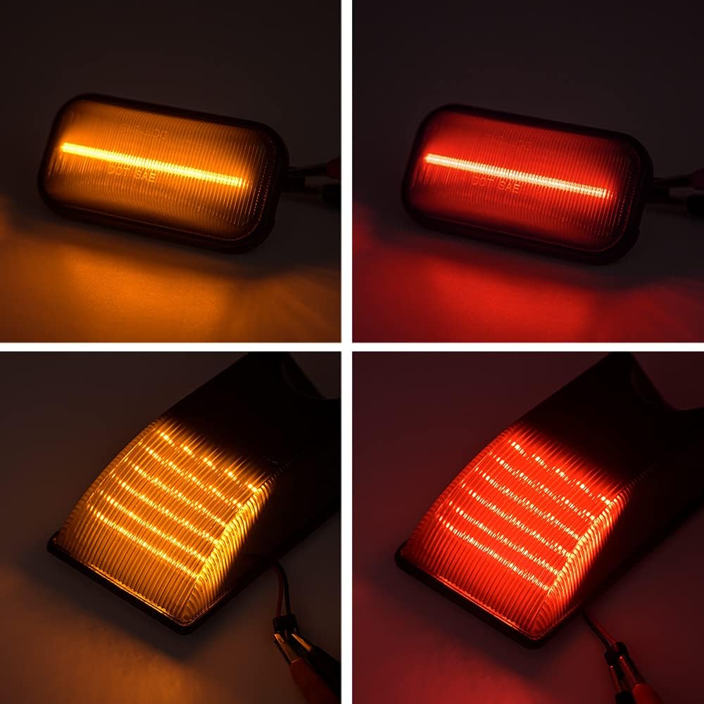 LED Cab Roof Smoke Lens Light Kit 10pcs For Hummer H2 SUT Dark Black Lens Amber/Red Led Light T93046