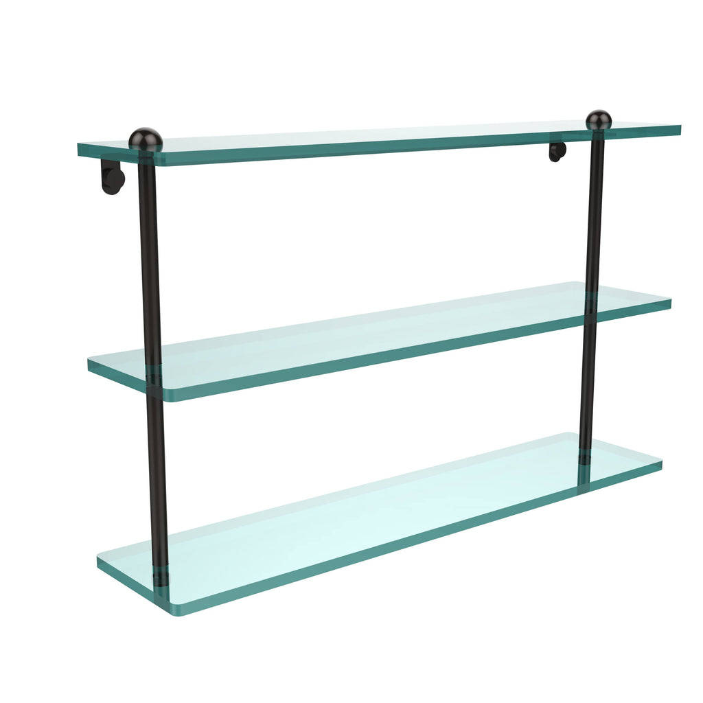 22 inch Triple Tiered Glass Shelf Oil Rubbed Bronze L754293