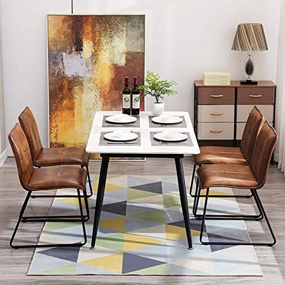 Faux Leather Dining Chairs with Metal Legs K557