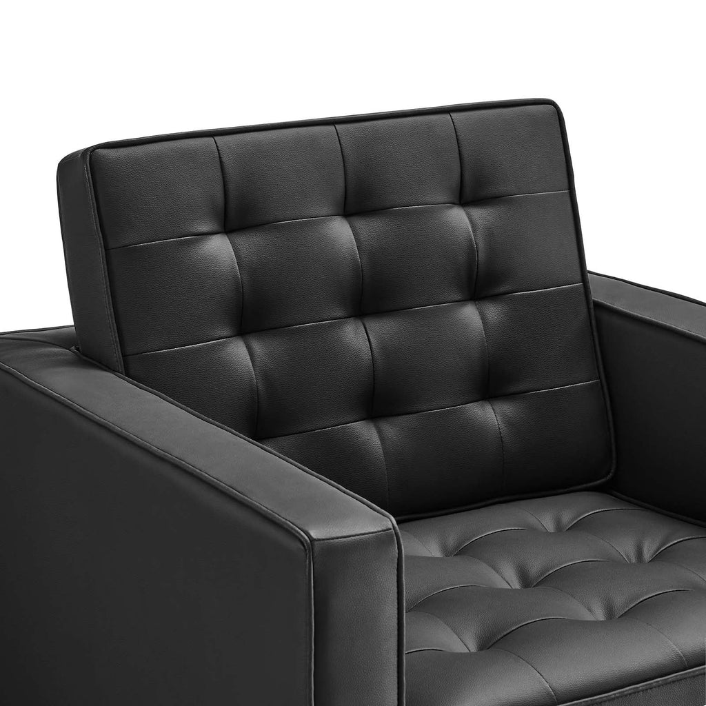 Set of 2 Tufted Vegan Leather Armchairs G5774