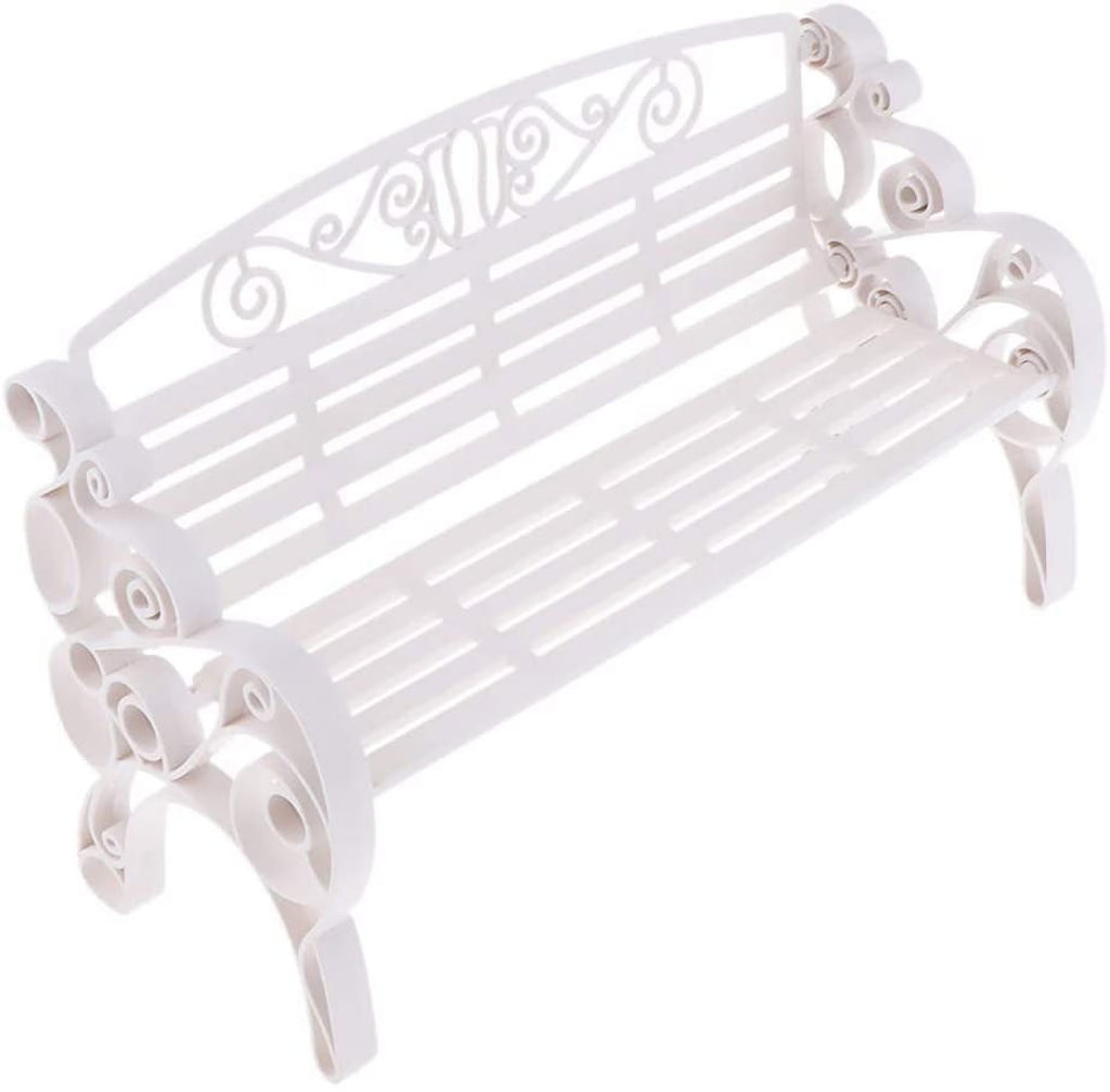 White 1:6 Scale Miniature Garden Patio Bench C448