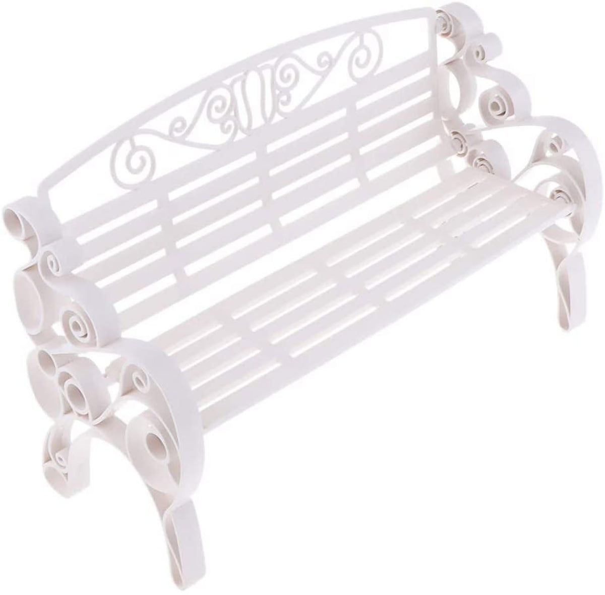 White 1:6 Scale Miniature Garden Patio Bench C448