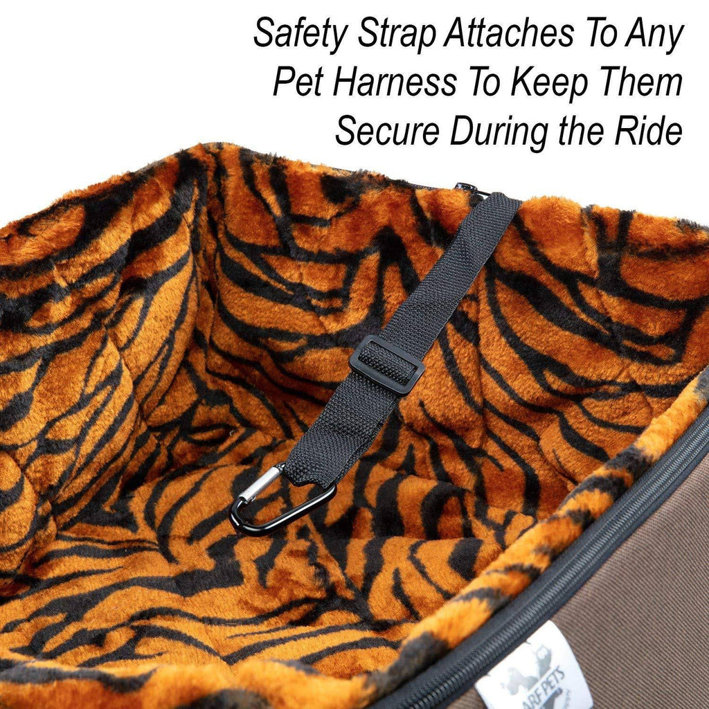 Pet Car Seat with Adjustable Straps, Solid Foam Base, Attached Tether Strap U289