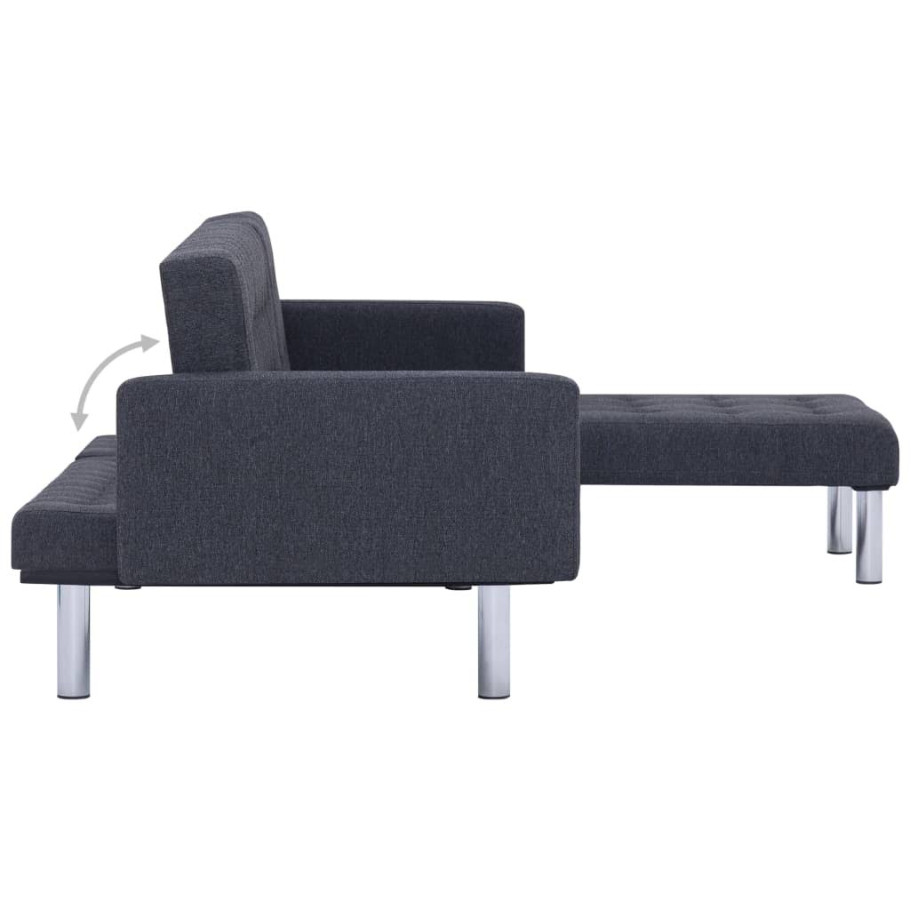 Dark Gray L-Shaped Sofa Bed D564440