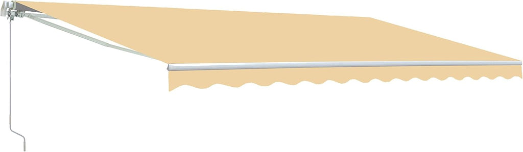 Retractable 13x10 Feet Motorized White Frame Patio Awning with Polyester Canopy T36158
