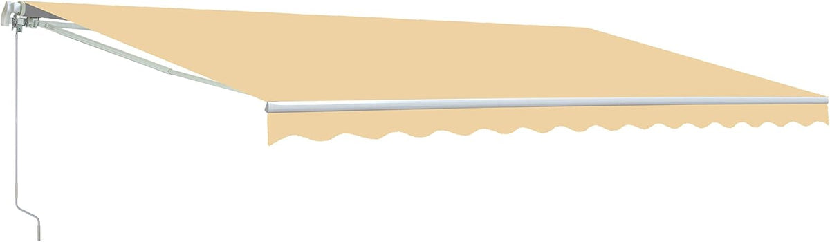 Retractable 13x10 Feet Motorized White Frame Patio Awning with Polyester Canopy T36158