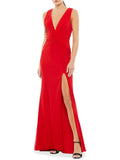 Pleated Long Evening Dress U1319