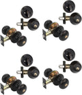 Aged Oil Rubbed Bronze Entry Door Knob Lockset and Deadbolt Combination Set (4 Pack) H40597