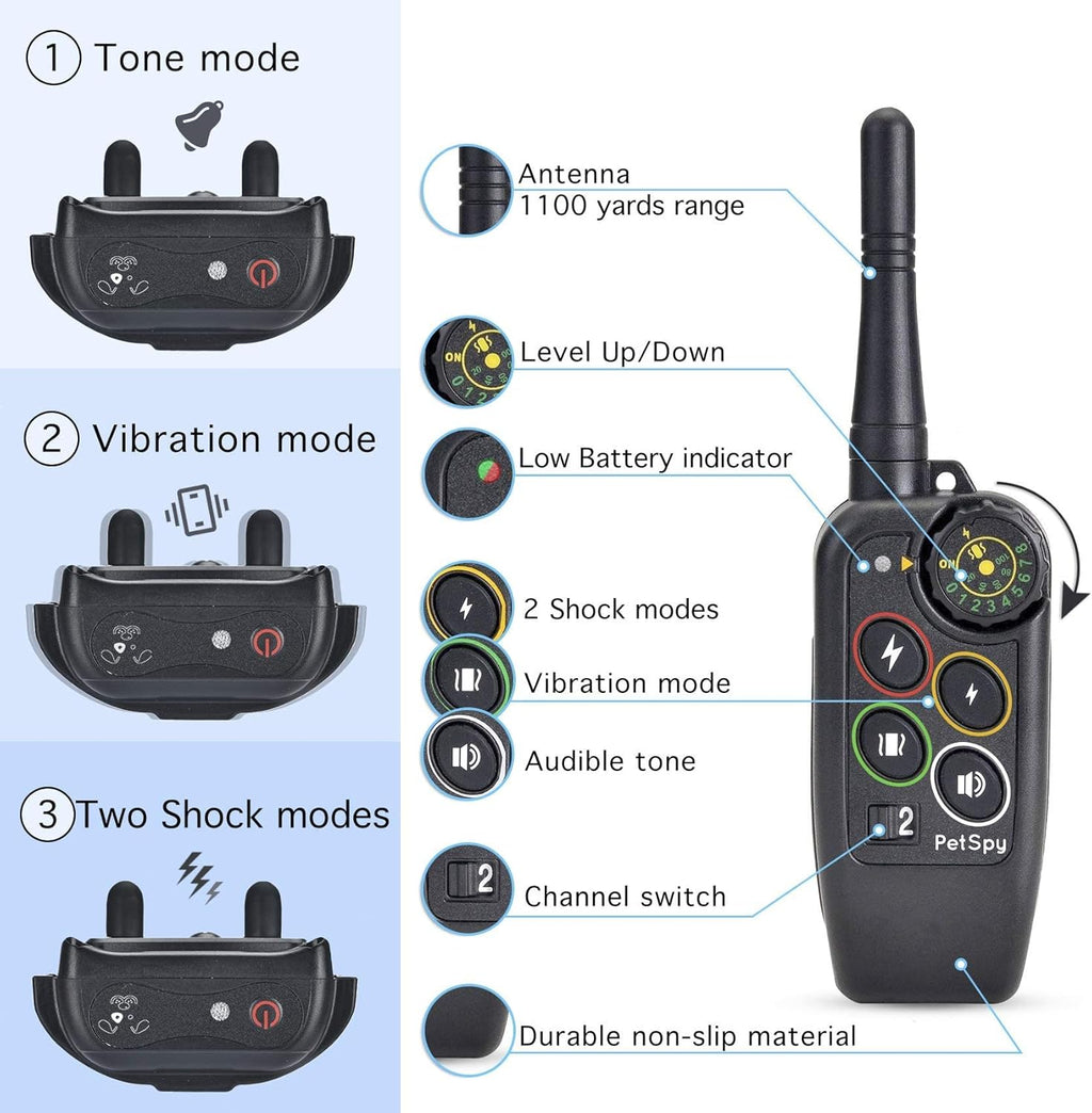 Rechargeable Waterproof Dog Training Shock Collar Pack of 2 S732
