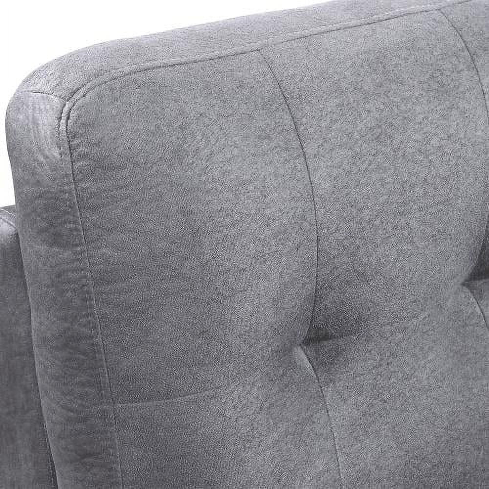 3 Piece Microfiber Sectional Sofa with Reversible Chaise Lounge Storage Ottoman and Cup Holders V6610