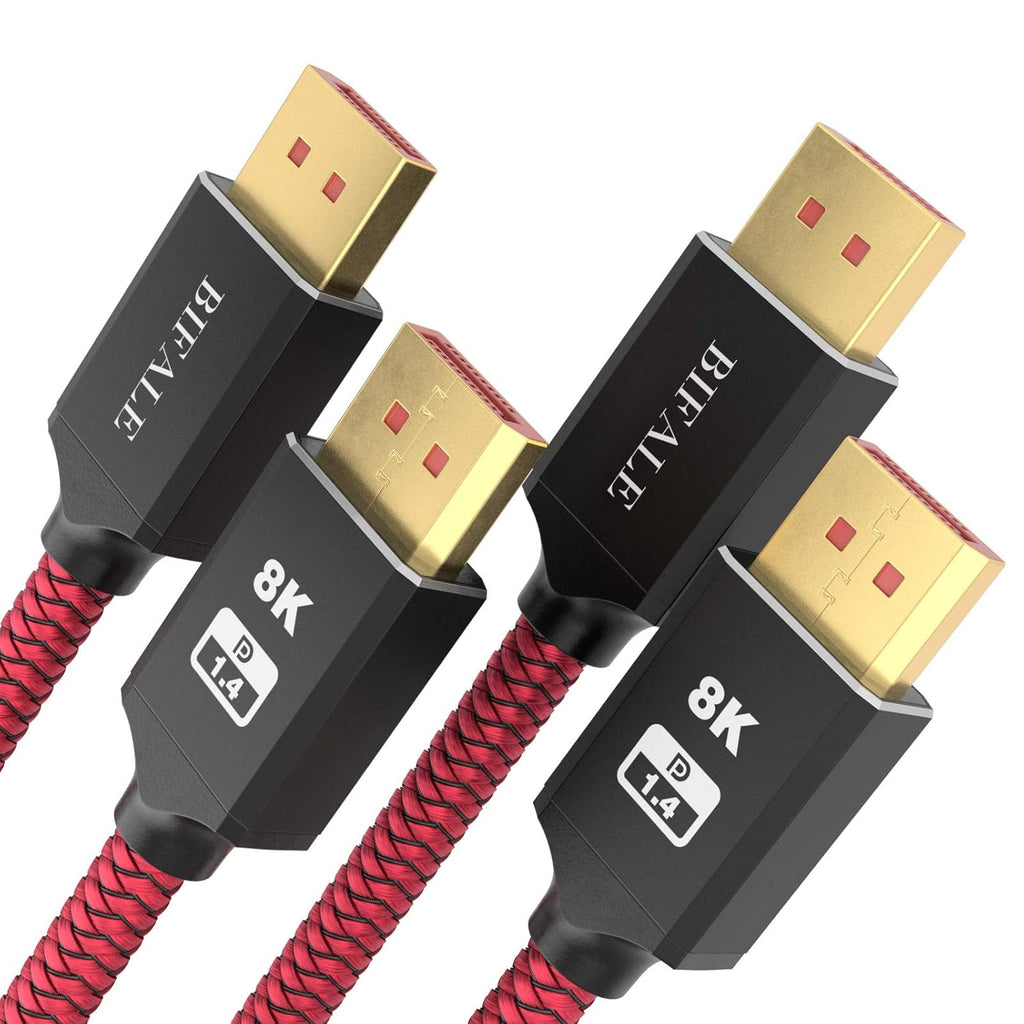 8K DisplayPort 1.4 Cable 25ft 2Pack Nylon Braided E220