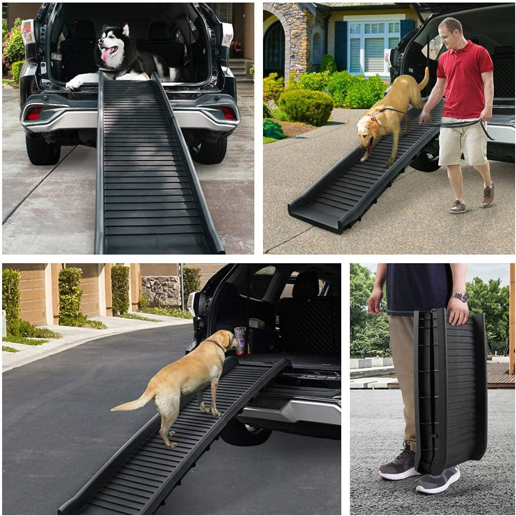 Heavy Duty Portable Folding Dog Ramp for SUV, Non-Slip Pet Stairs, Pack of 2 O194071