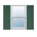 18 inchw x 86 inchh Vinyl Cathedral Top Louver Shutters, Per Pair, Forest Green F807